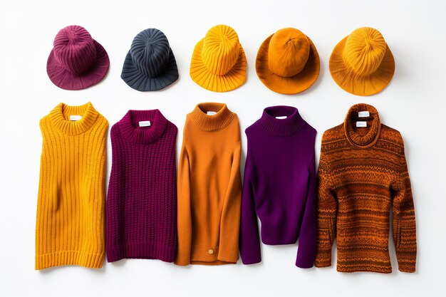 Photo woolen hats and clothing for women39s