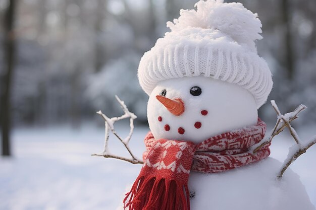 Woolen Snowman hat scarf Generate Ai