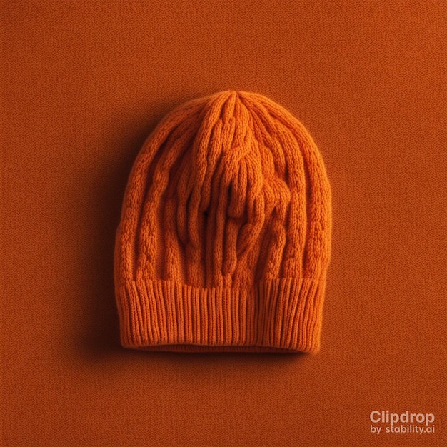 Woolen winter orange cap