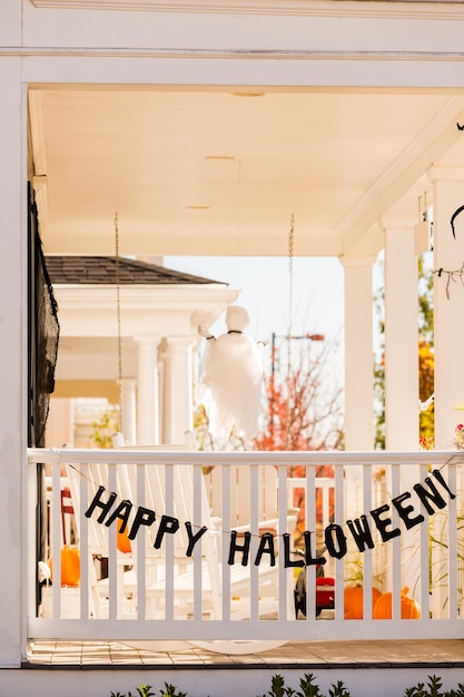 Woonhuis ingericht voor Halloween-vakantie.