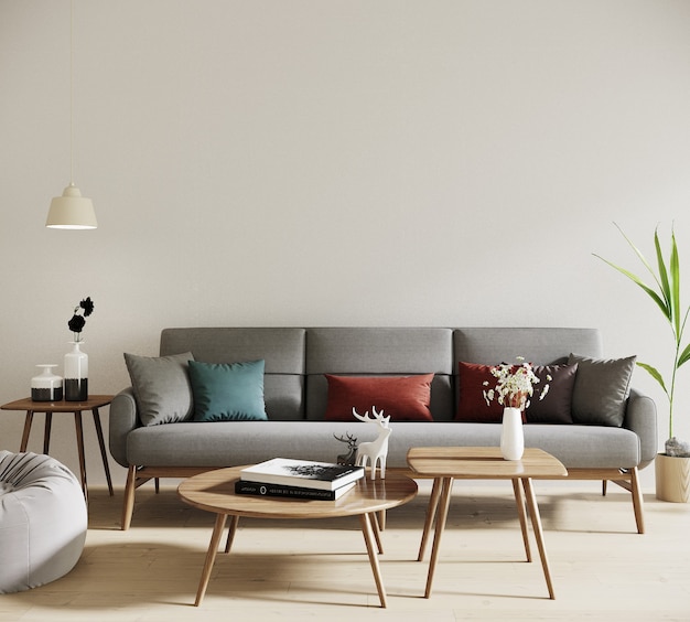 Woonkamer in Scandinavische stijl met bank