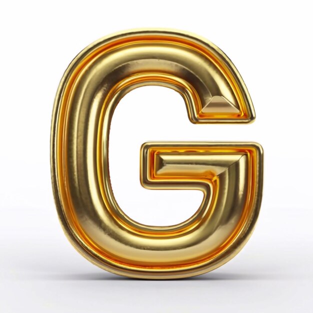 Foto woord g met goud letter g met goud 3d letter g voor goud outline geïsoleerd op witte achtergrond 3