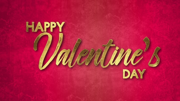 Woorden Happy Valentine&#39;s Day, met gouden kleur op donkere achtergrond. Valentijnsdag concept