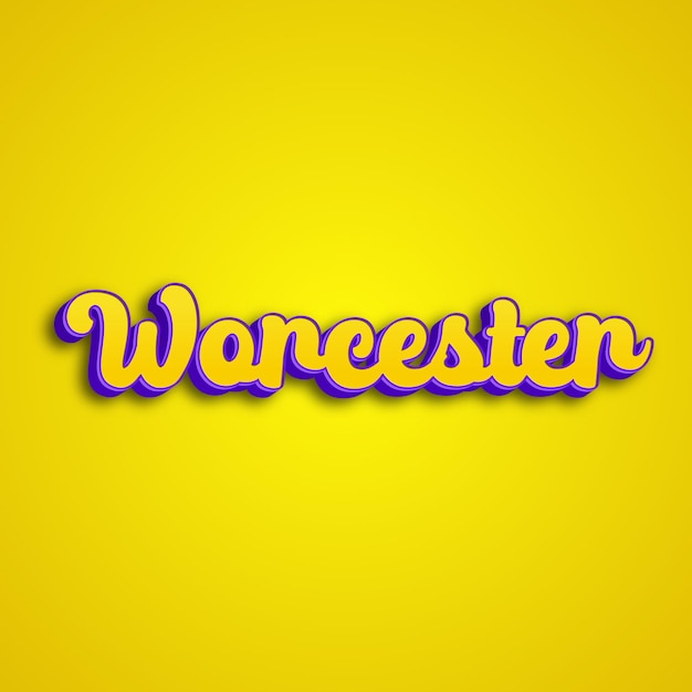 Worcester typography 3d design yellow pink white background photo jpg