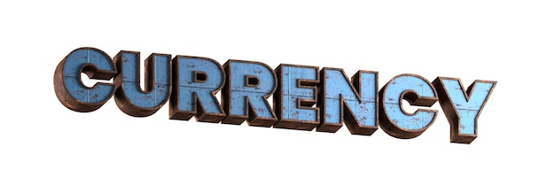 Photo word 3d rusted metal textured letters