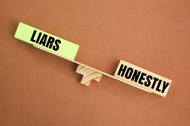 word balance between honest and liar the concept of trust honesty is more important belief concep