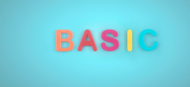 Word basci made of letters isolated on background