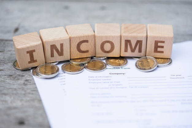 Word block INCOME on payroll information form