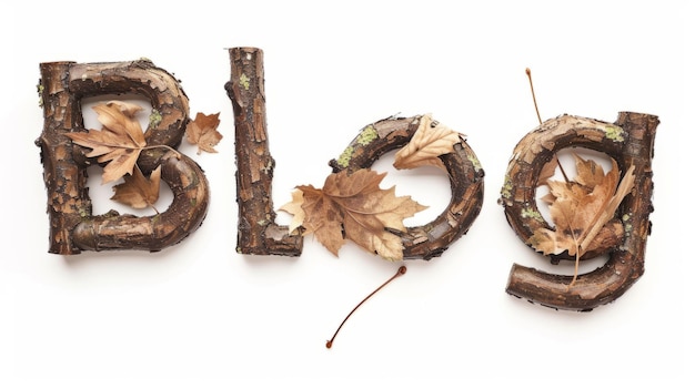 The word Blog created in Maple Twig Letters