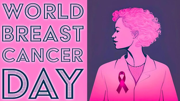 Photo word breast cancer day poster design generative ai