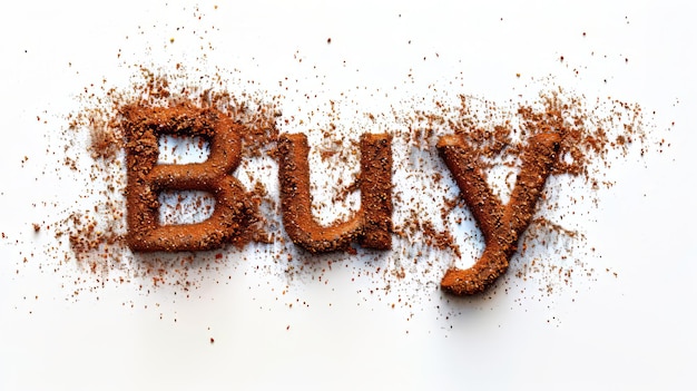 The word Buy created in Nutmeg Typography