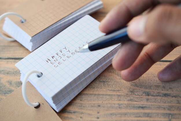 Word cards for little kid on table