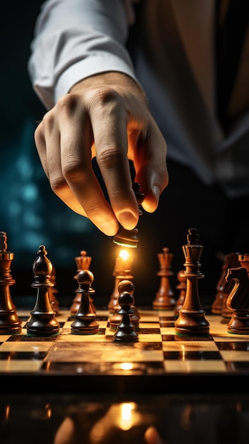 A skilled hand deftly slides a chess piece marked Chess across Vertical Mobile  Wallpaper AI Generated 31597126 Stock Photo at Vecteezy