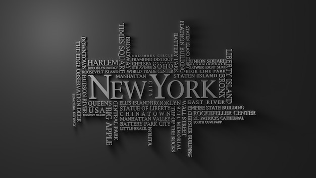 Word cloud with New York City terms