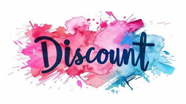 Photo the word discount created in uncial calligraphy
