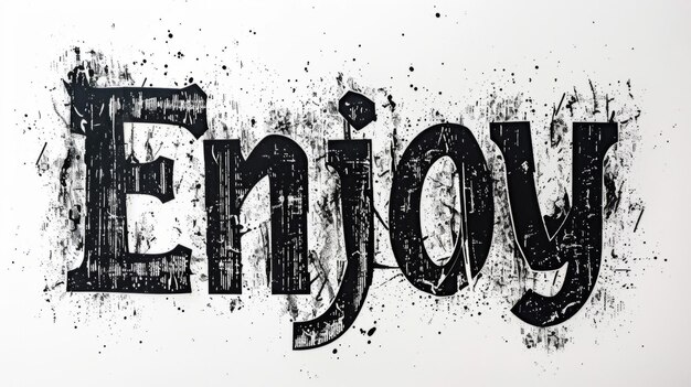 The word Enjoy created in Gothic Calligraphy