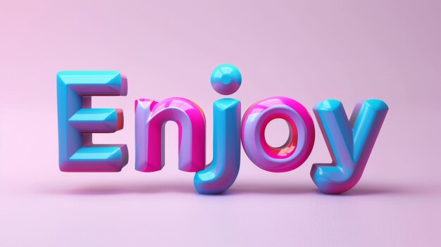 Photo the word enjoy created in isometric design