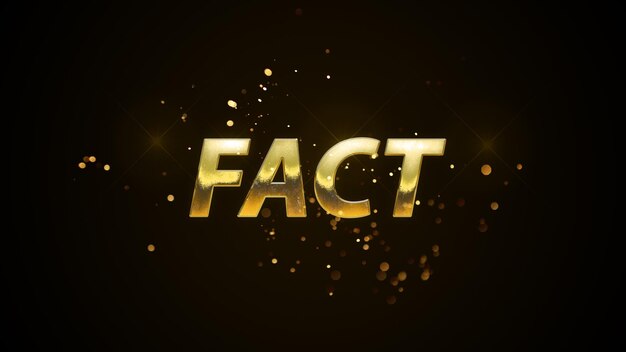 Photo the word fact in gold letters