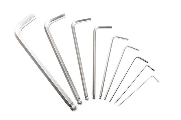 Word from hex keys on white