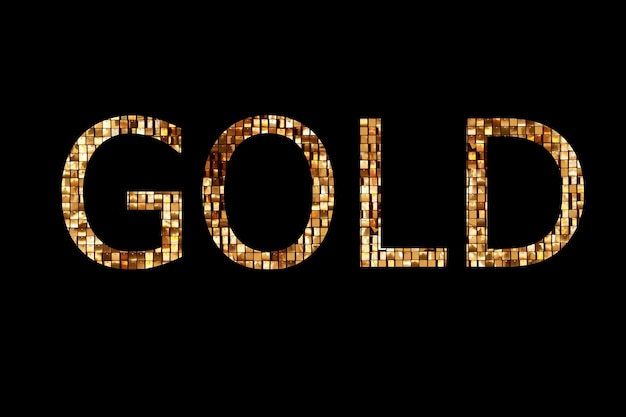 Photo the word gold on a black background