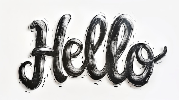 Photo the word hello created in handlettering