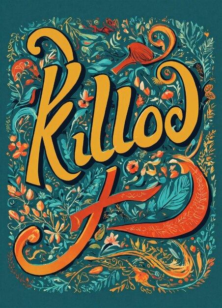 Photo the word kilo in a fun cursive typography style