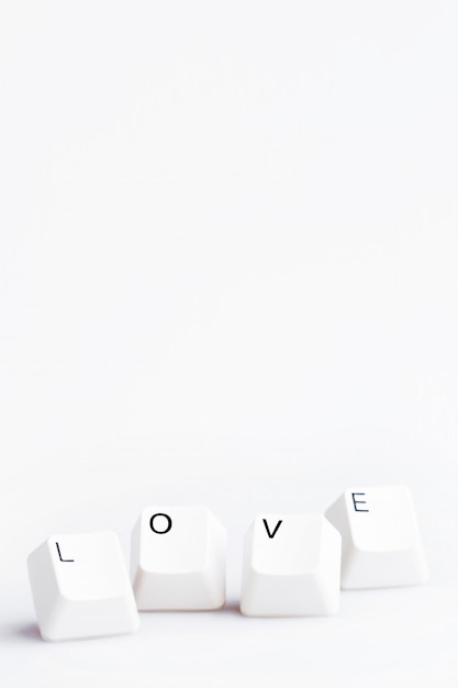 Word LOVE on computer keyboard