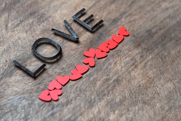 Foto la parola amore per il concetto di san valentino