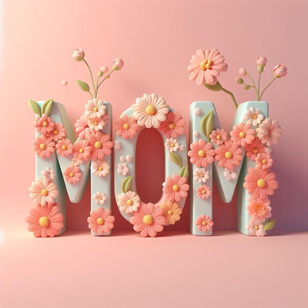 the word mom is on the pink wall