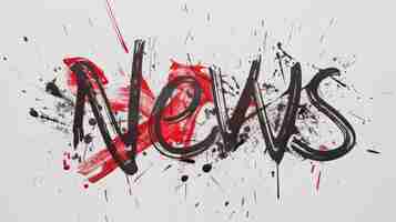 Photo the word news created in uncial calligraphy