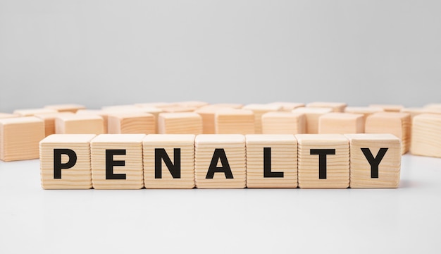 Word penalty made with wood building blocks