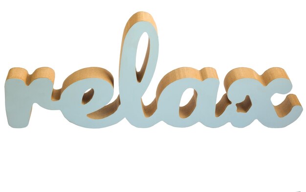 The word "relax" on a white background for advertising and design