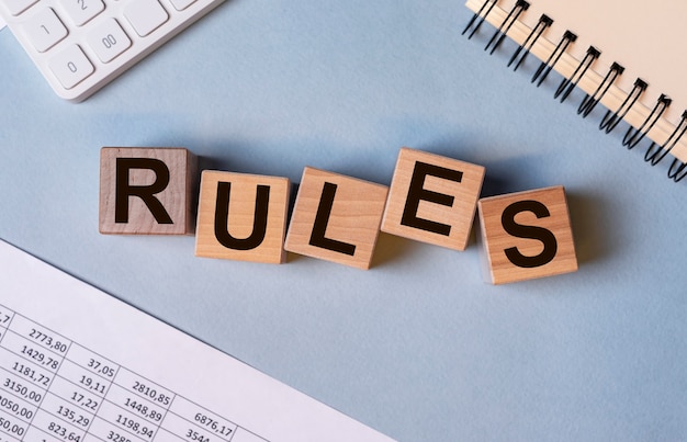 Word rules, concept of regulations and guideline, management.