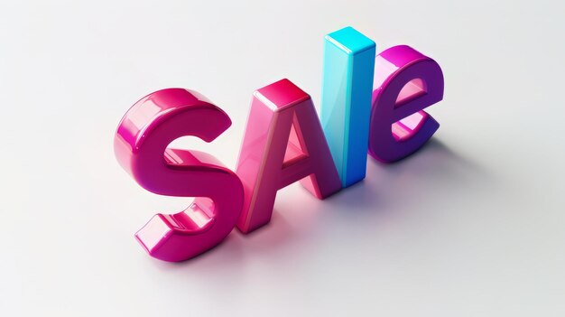 Photo the word sale created in isometric design