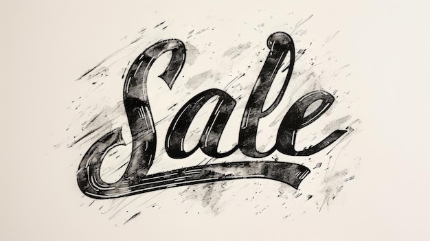 Photo the word sale created in uncial calligraphy decorative lettering of the word sale commerce and