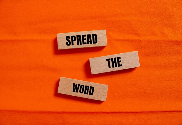 Photo the word spread is on the orange cloth