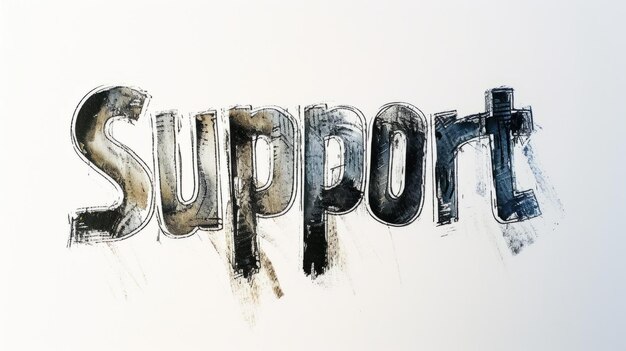 Photo the word support created in uncial calligraphy