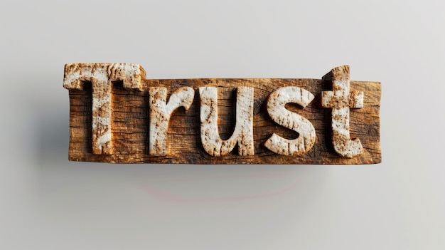 Foto la parola trust creata in script typography