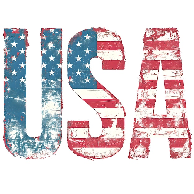 Photo the word usa is written in the colors of the american flag