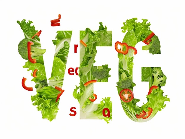 the word veg is made up of lettuce carrots and