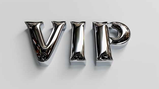 Photo the word vip created in 3d calligraphy