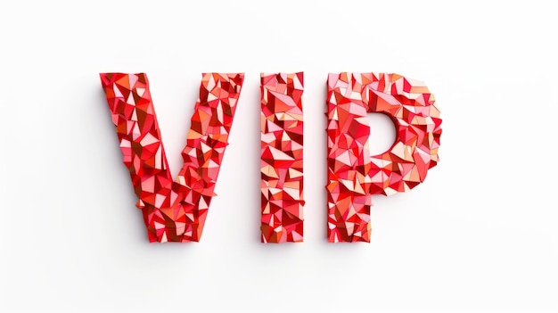 Photo the word vip created in paper mosaic