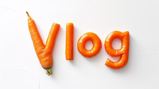 The word Vlog created in Baby Carrot Typography