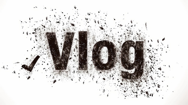 Photo the word vlog created in stippling