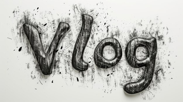 The word Vlog created in Uncial Calligraphy