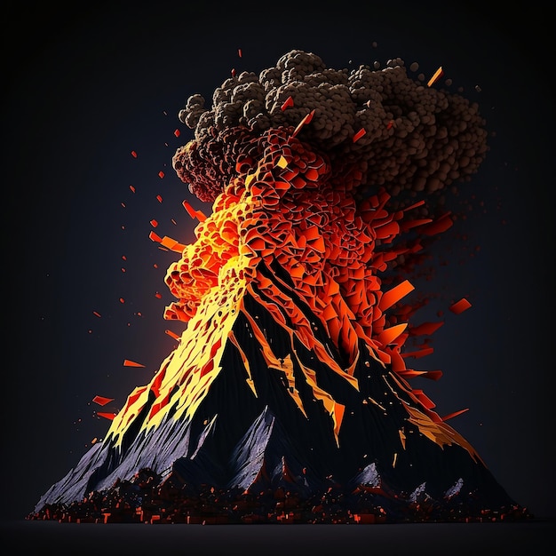 Photo a word volcano