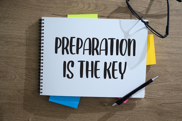 Word voorbereid en voorbereiding is het sleutelplan, voorbereiden, uitvoeren