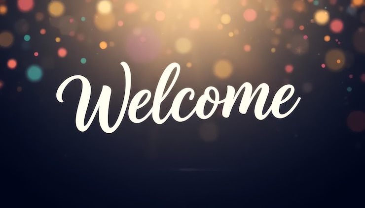 Photo the word welcome is written in white letters on a black background