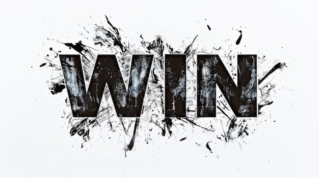 Photo the word win created in uncial calligraphy decorative lettering of the word win victory and success