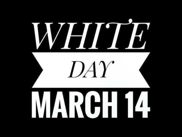 Word WITTE DAG 14 MAART op witte backgroundTypography belettering designprinting